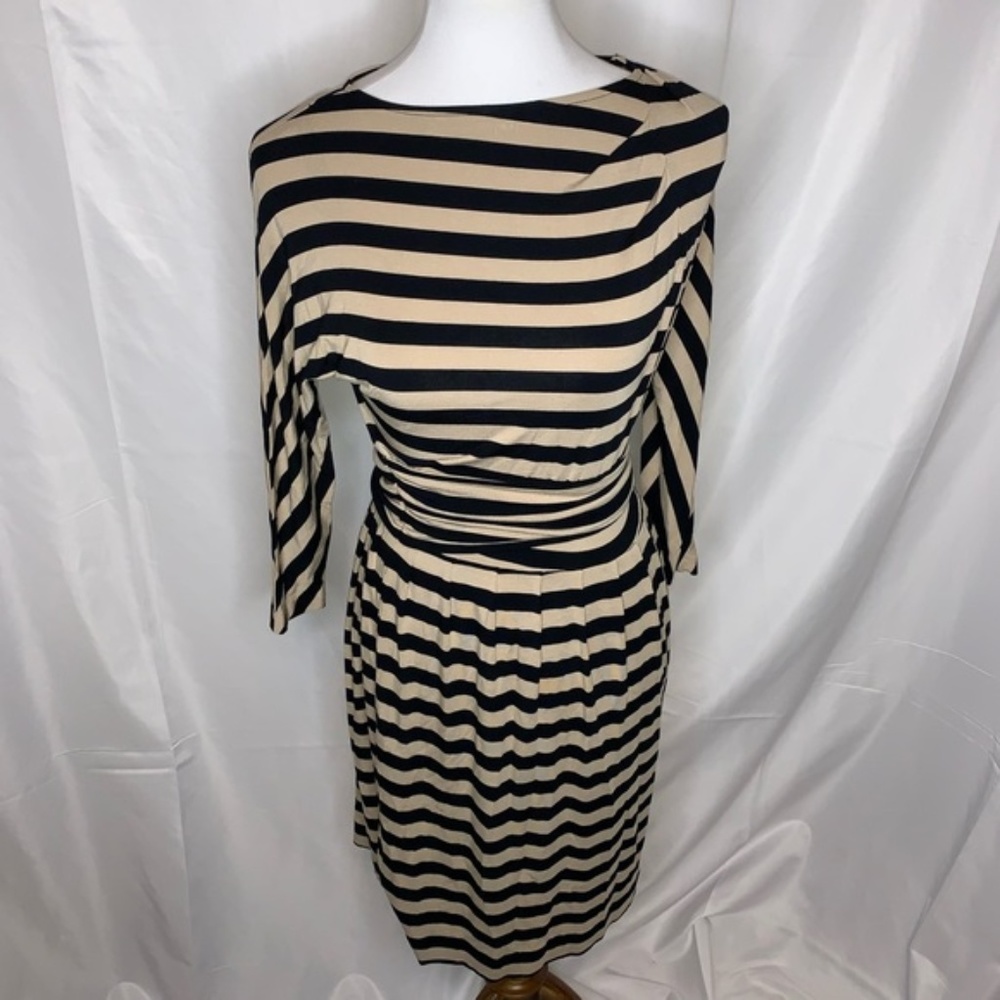 Vince Camuto Tan & Black Striped Dress